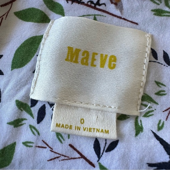 Maeve by Anthropologie Woodland Walk Owl Lightweight 3/4 Sleeve Buttondown, 0 - Picture 8 of 11